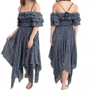 Ulla Johnson Jesse Ruffled Floral Tiered Midi Dress